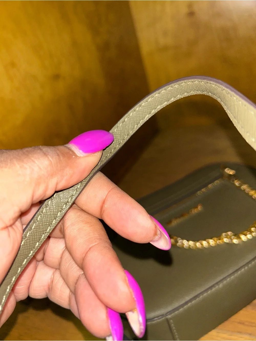 Michael Kors Olive Crossbody with Gold Chain Accent